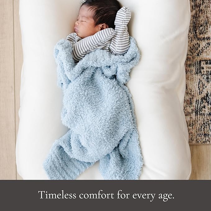 SARANONI Bamboni Baby Blanket | Luxury Plush Super Soft Blanket | Breathable Comfort Infant Baby Blankets for Boys & Girls | Light Blue, Mini - 15” x 20”
