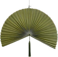 ChumDecor Fan Wall Decor, Japanese Giant Fan, Large Bamboo Fan Wall Art For Boho Hanging Headboard, Decorative Folding Fans For Over Bed, Asia Trending (Army Green 48inch)
