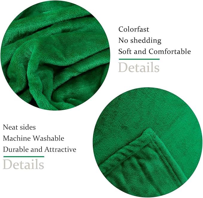 NANPIPER Fleece Blankets Super Soft Flannel King Size Blanket for Bed Luxury Cozy Microfiber Plush Fuzzy Blanket,Emerald Green