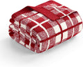Snuggle Sac Red Checkered Throw Blanket for Couch, Super Soft Cozy Warm Christmas Red Blankets, Reversible Buffalo Plaid Microfiber Throws for Sofa Bed, Red Plaid, 50x60 Inches