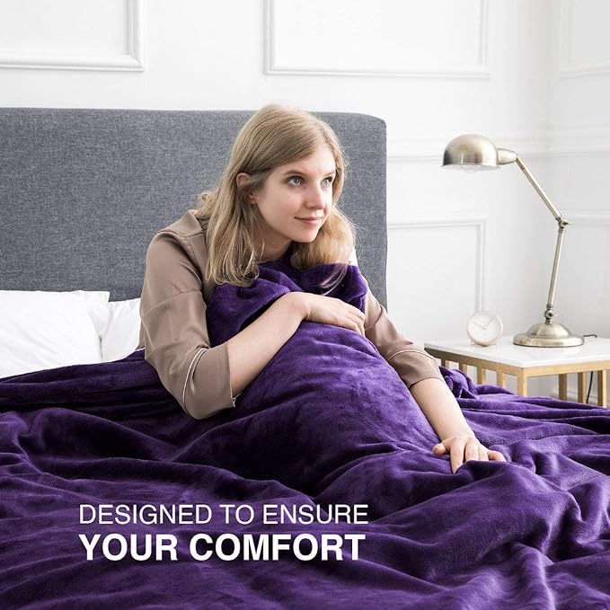 IR Imperial Rooms Fleece Blanket 16 Pack - Super Soft Fluffy Purple Throw Blanket for Sofa and Bed - Warm and Cozy Lightweight 400 GSM Microfiber Bed Throws Blankets, 50x60 Inches (Throw/Travel)