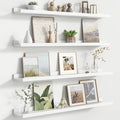 Floating Picture Ledge Shelves Set of 4, 36 Inch Shelves with Lip - Large Nursery Book Shelf for Toys Storage, Kids Bookshelf, Living Room, Bedroom Decor Frames