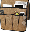 Couch Sofa Armrest Organiser Arm Chair Caddy Bedside Storage Pocket with 6 Pockets TV Remote Holder Bed Storage Pocket Bag for Cellphone Tablet Notepad Book Magazines DVD Glasses