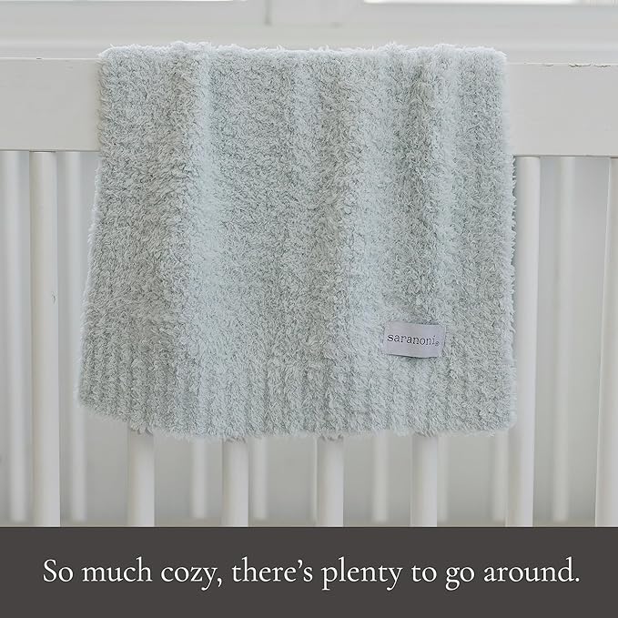 SARANONI Bamboni Baby Blanket | Luxury Plush Super Soft Blanket | Breathable Comfort Infant Baby Blankets for Boys & Girls | Sky Blue, Mini - 15” x 20”