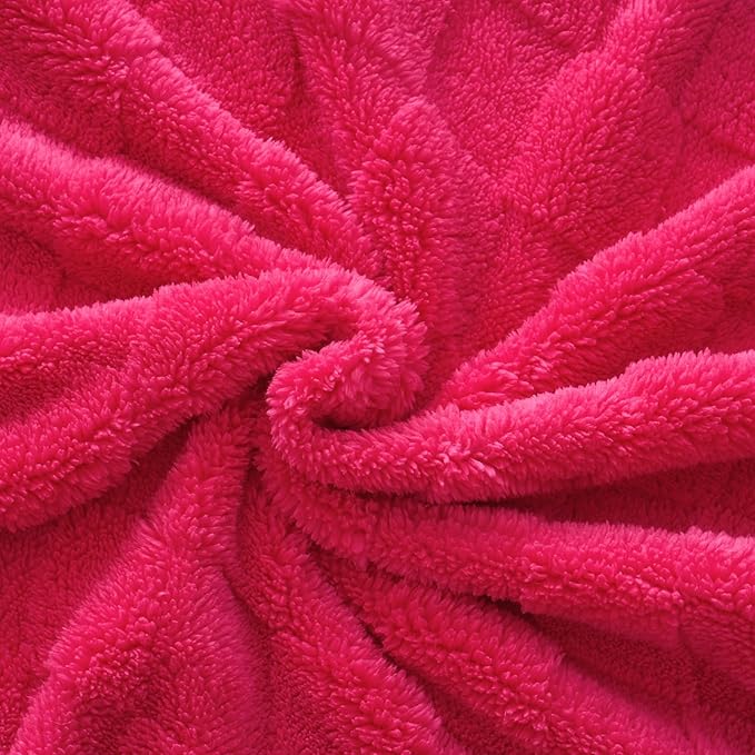 Hot Pink Fleece Throw Blanket 50”×60” for Couch Sofa Bed,Super Soft Cozy Plush Microfiber Flannel Blanket with 3D Checkered Design Lightweight for Adults Woman Girls