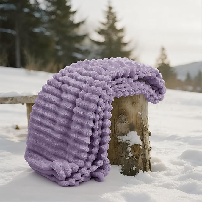 Joiedomi Purple Throw Blanket for Couch, Soft & Warm Purple Fleece Blankets Gifts for Women Mom, Cozy Cute Soft Throw 50x60 Inches
