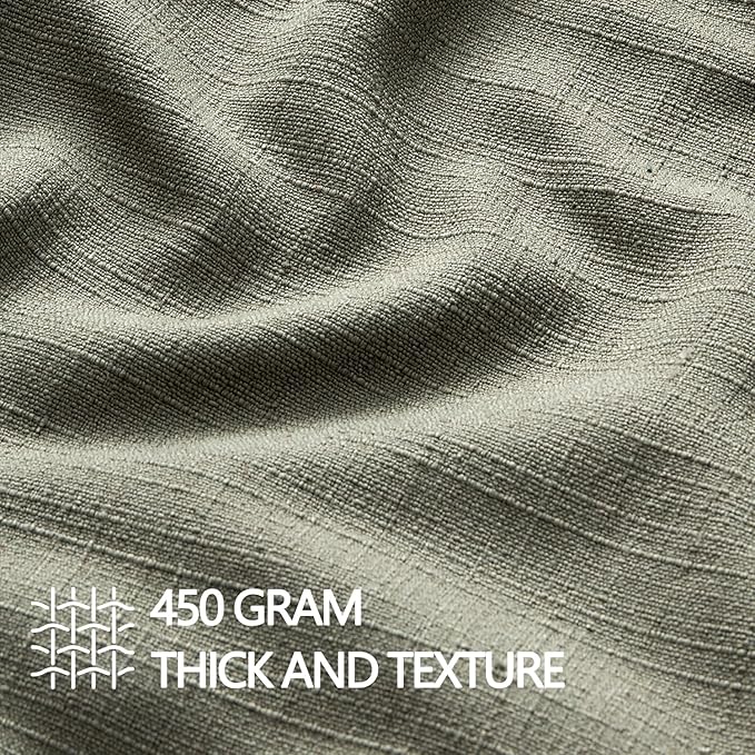 MIULEE Pack of 2 Thick Textured Couch Throw Pillow Covers, Olive Green Decorative Pillow Covers 22x22, Neutral Linen Cushion Cases for Sofa Bed Living Room Modern Farmhouse Home Decor, No Filling