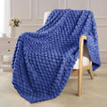 Exclusivo Mezcla Fleece Throw Blanket for Couch, Extra Large Fuzzy Cobalt Blue Bed Blankets, Soft Cozy Plush Sofa Throws for All Seasons, 50x70 Inches