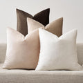 GIGIZAZA Pack of 4 Velvet Pillow Covers - 18x18 Decorative Throw Pillows Soft Couch Cushion Luxury Covers for Bed Living Room Accent Decor Elegant Pillow Cases,Gradient Color Brown