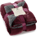 Genteele Sherpa Throw Blanket Super Soft Reversible Ultra Luxurious Plush Blanket, 60 x 80 inches, Rich Burgundy Red/Gray