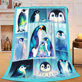 Penguin Blanket for Girls Women Boys Men Adults Kids Soft Cozy Fleece Cute Penguin Animal Throw Blankets Gifts Warm Flannel Plush Lightweight Decorative for Couch Bed Sofa 80"X60"