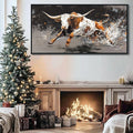 Highland Cow Wall Art - Farmhouse Cow Pictures Wall Decor - Rustic Canvas Country Wall Decor - Large Pictures for Living Room -Framed Artwork for Walls 24×48IN