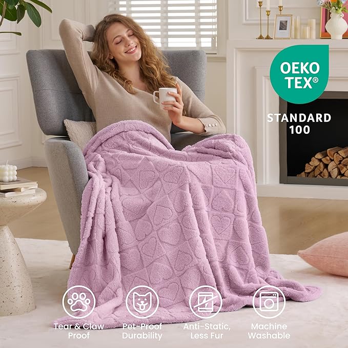 Joiedomi Throw Blanket for Couch, Soft Fleece Blankets Gifts for Women Mom Girls, 280GSM Cozy Cute Soft Throw Home Room Decor Aesthetic Gifts 50x60 Inches