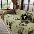 HANDONTIME Abstract Couch Cover for Dogs Green and Black Couch Cover Blanket for 3 Cushion Sofa Modern Aesthetics Sofa Covers Washable Pet Friendly Chenille Pet Protector Furniture Covers, 71" X 150"
