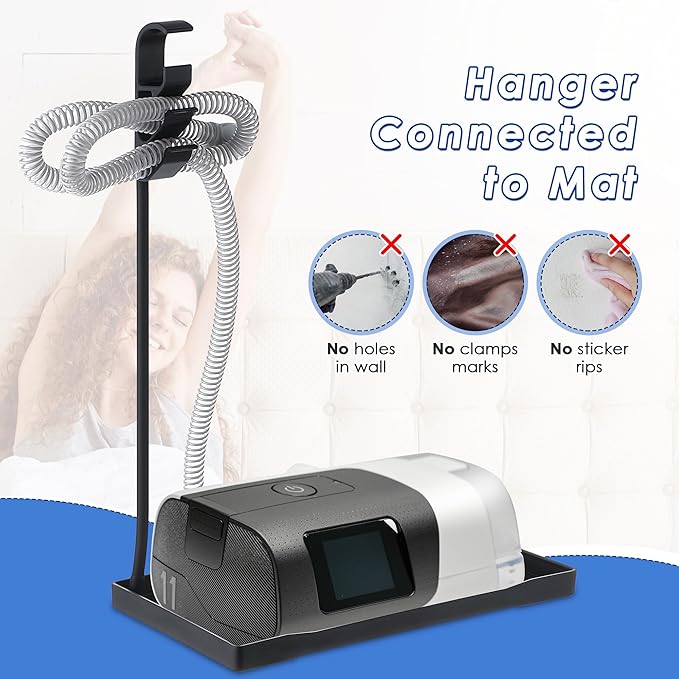 Geiserailie CPAP Hose Holder, Mask and Hose Bedside Organizer, Flexible and Bendable Bracket Prevents Tube Entanglement and Hanging Mask, Keep CPAP Supplies Neat and Tidy