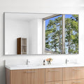 KOCUUY Silver Bathroom Mirror, 60"x30" Large Rectangle Bathroom Mirror for Wall, HD Tempered Glass, Anti-Rust Brushed Silver Frame, Modern Design for Bathroom, Bedroom, Hang Horizontal/Vertical