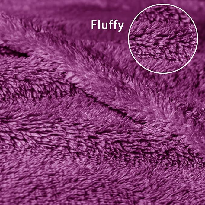 Exclusivo Mezcla Soft Fleece Throw Blanket for Couch, Super Soft Velvet Plush Fleece Blankets, Fuzzy Cozy and Warm for Winter, 50x60 Inches, Purple