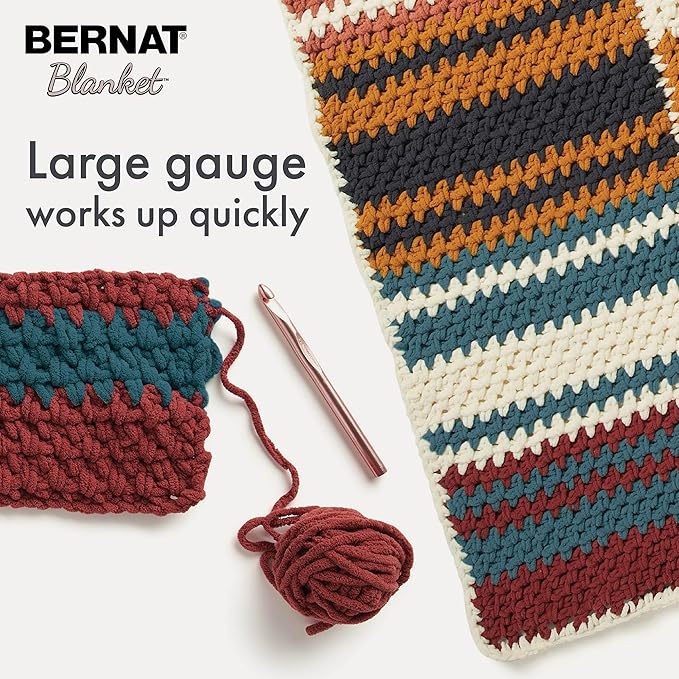 Bernat Blanket Speckle Typewriter Yarn - 2 Pack of 10.5oz/300g - Polyester - #6 Super Bulky - 220 Yards - Knitting & Crochet
