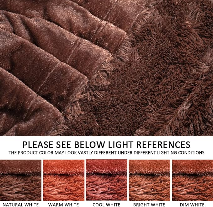 YUSOKI Long Faux Fur Twin Size Blanket,2 Layers,3.4lb for Bed Couch Home Décor Gifts Men (Brown,60" x 80")