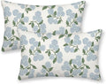 AEIOAE Spring Pillow Covers 12x20 Inch Set of 2, Green Blue Hydrangea Flower Throw Pillows Case,Floral Summer Outdoor Seasonal Decorative Farmhouse Decor Cushion Covers for Home Sofa Bed Couch