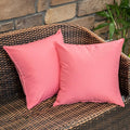 MIULEE Pack of 2 Decorative Outdoor Waterproof Pillow Covers Square Garden Cushion Sham Throw Pillowcase Shell for Spring Valentine's Day Patio Tent Couch 18x18 Inch Pink