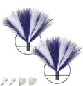 Pretty Jolly Boho Wall Decor, Wall-Mounted Metal Wall Decor, Hanging Artificial Pampas Display, Wall Art Living Room, Bedroom, Bathroom, Dining room, Plant Wall Decor 2 Pack,Blue,White,Black