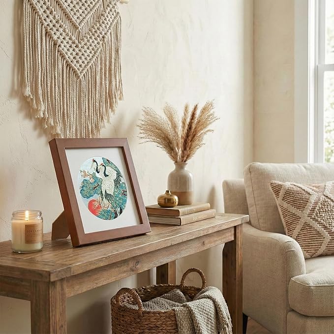 Newscz Framed Wall Art 8.3x8.3 Inch Modern Home Decor for Living Room Bedroom Wall Decor Above Bed & Office Aesthetic Gallery Wall Frame Set Farmhouse & Art Deco Decor Dining Room Kitchen Wall Decor (H-C04)