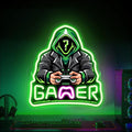 Gamer Neon Sign, Game Player Neon Sign for Gamer Room Decor, Adjust Brightness Gaming Lights for Wall, Gaming Decor for Boys Bedroom and Video Game Room