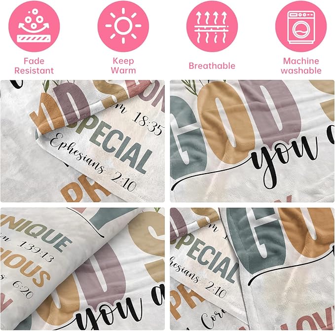 Christian Gifts for Women Faith, Inspirational/Religious/Spiritual Gifts for Adults, Soft Throw Blankets for Women/Men, Personalized Blankets for Adults 40"x 50"