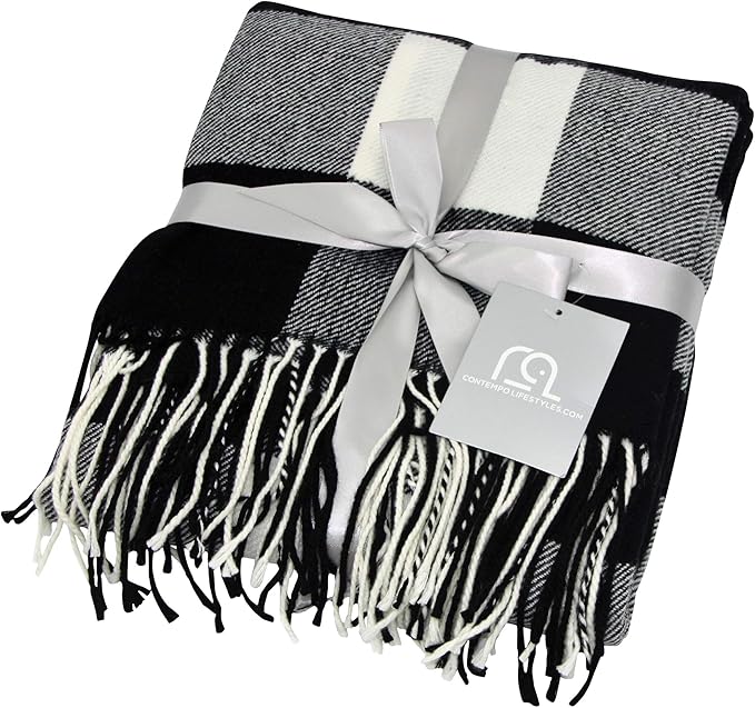 Blankets - Buffalo Plaid Throw Blanket - Decorative Classic Blanket - Comfortable & Ultra-Soft - Lightweight & Indoor Outdoor Blanket, Living Room, Couch, Travelling Good for All Seasons, Gift for Him