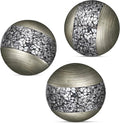 Creative Scents Schonwerk Silver Decorative Balls for Bowls and Vases, Set of 3 Decorative Orbs for Centerpiece Bowls - Centerpiece Table Decorations for Dining/Living Room or Table Decor - Gift Idea
