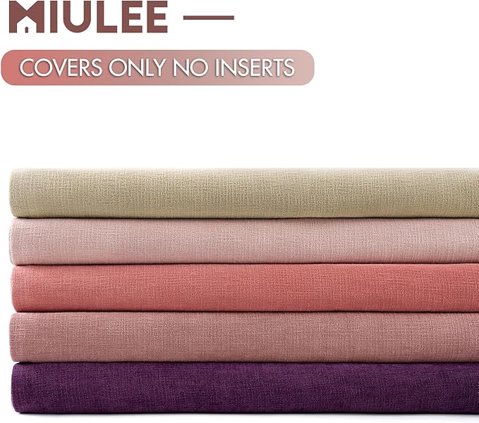 MIULEE Coral Red Couch Pillow Covers 18x18 Inch, Set of 2 Soft Chenille Decorative Square Throw Pillow Covers Farmhouse for Sofa Living Room Bed