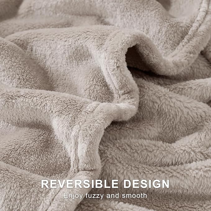 Hansleep Fleece Mocha Brown King Blanket, Super Soft Flannel Fuzzy Plush Cozy Blanket for All Seasons, Mocha Brown, King 90x108 Inches