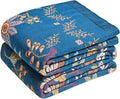 Boho Throw Blanket for Bed Cotton Spring Blankets Bedroom Living Room Twin All Season Lightweight Floral Embroidery Quilt for Couch Sofa Chair 60"x80"