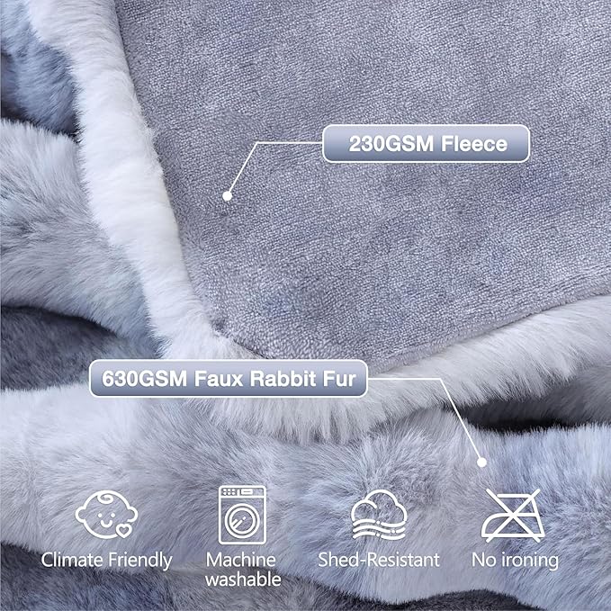 Tie-dye Blue Twin Cozy Faux Fur Blanket for Couch Bed Living Room 60x80 Furry Soft Fluffy Thick Warm Throw Blanket for Winter Home Gifts 860 GSM