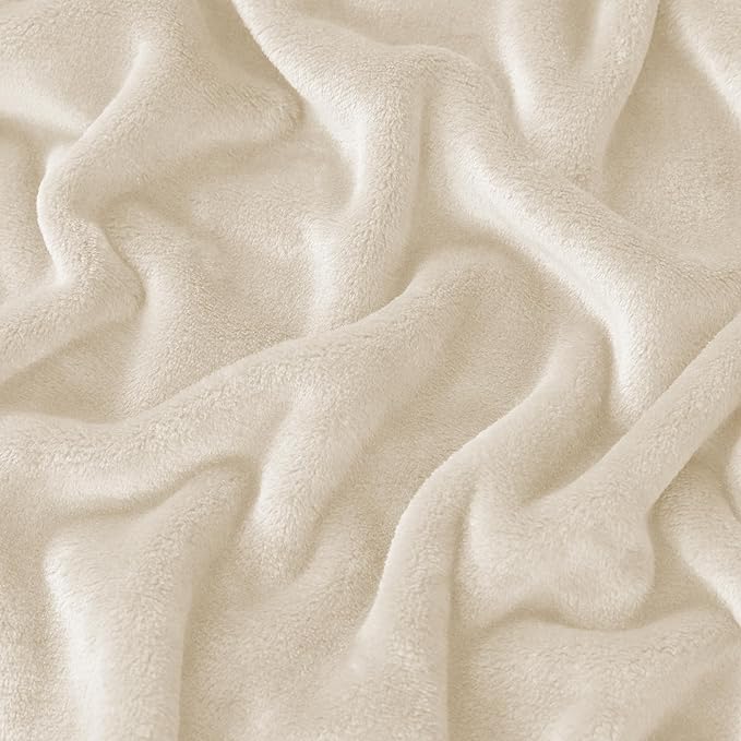 COOVA Oversized King Fleece Blanket 120x138 inches, Soft Cozy Warm Giant Extra Large 10'x11.5' Blanket for Bed, Sofa, Couch,Travel, Camping, California Huge Flannel Big Throw Blanket, Beige
