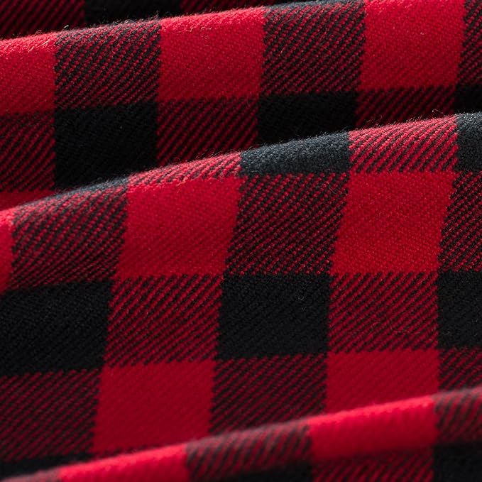 100% Cotton Throw Blanket Plaid Soft Lightweight Cozy Farmhouse Tassels Summer Thin Breathable Throws for Couch Sofa Bed (60" × 80" Red/Black)