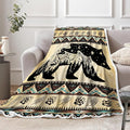 Rustic Cabin Throw Blankets, Hunting Camping Cozy Warm Bed Couch Blanket, Rustic Bear Moose Forest Vintage Western Decor Theme Fleece Flannel Throws to Decorate the Room and Bedroom 50X60IN（Yellow）