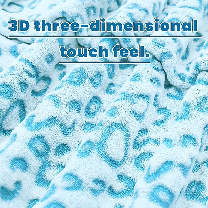Blue Blanket Lighweight Sky Blue Fleece Blankets Throws Cyan Soft Blanket for Kids Girls Boys Women Men Birthday Gifts Decor Stuff 50x60inch