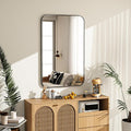 24x36 Inch Bathroom Mirror - Wall Mounted Vanity Mirror with Round Corner Aluminum Alloy Frame, Hanging Horizontally Vertically for Living Room, Bedroom, Hallway as Home Decor, Black