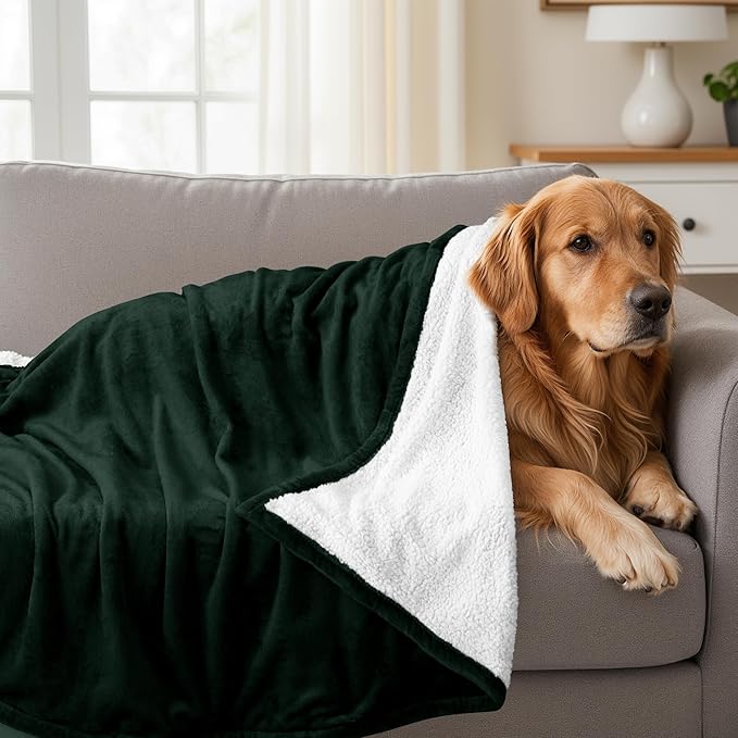 Utopia Bedding Sherpa Blanket California King Size (Forest Green, 102x96 Inches) - Soft Lightweight Plush Fleece Reversible Blanket for Bed, Sofa, Couch, Camping and Travel