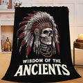 Native American Blanket for Girls Women Boys Men Adults Kids Soft Cozy Fleece Indian Skull Throw Blankets Gifts Warm Flannel Plush Lightweight Decor for Couch Bed Sofa 60"X50"