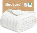 Bedsure Gentlesoft 100% Cotton Blanket Full Size for Bed - Cooling Breathable and Soft for Spring Summer, Thick Cozy Waffle Weave Cooling Blanket Gifts for Women, White, 80x90 Inches