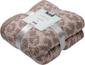 bearberry Fuzzy Leopard Knitted Throw Blanket Soft Cozy Warm Microfiber Blanket for Couch Sofa Bed Travel (Linen/Warm Gray, 40"x50")