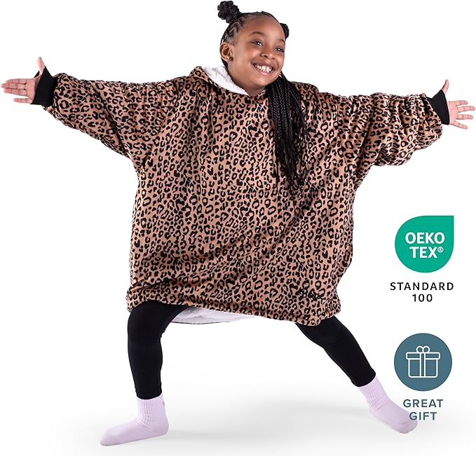 Bare Home Wearable Blanket Hoodie - Soft Plush Sherpa - Warm and Cozy - Oversized Wearable Blanket - Adult & Kid Sizes