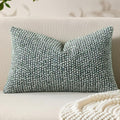 Allorry Decorative Lumbar Pillow Cover 12x20 Green Striped Soft Wool Lumbar Throw Pillow Neutral Textured Boho Cushion Covers for Modern Farmhouse Sofa Bedroom Living Room Decor SY011-D12