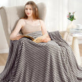 Zyrah Grey and White Fleece Twin for Couch Super Soft Twin Blanket Plaid Lightweight Decorative Fuzzy Cozy Blankets for Sofa Chair Bed 60x80 Inches