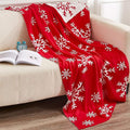 NTBAY 100% Cotton Cable Knit Throw Blanket for Couch (51"x 67"), Super Soft Warm Knitted Throw Blanket for Bed, Sofa, Chair - Extra Cozy, Machine Washable, Comfortable Home Decor, Red and White