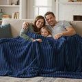 Joiedomi Queen Size Blanket for Bed, Soft & Warm Blue Fleece Blankets Gifts for Women Men Mom, Cozy Cute Soft Throw 90x90 Inches