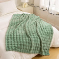 YUSOKI Luxury 3D Bubble Light Weighted Queen Blanket 4.7lb,All Ages,Home Decoration, (Sage Green,90 * 90inches)